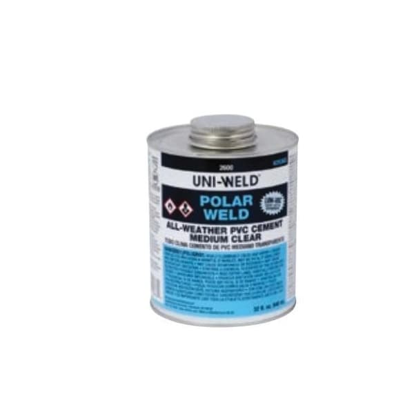 United Elchem POLARWELD 2656S LOW VOC PVC SOLVENT CEMENT, 8 OZ, TRANSLUCENT LIQUID, CLEAR 2656S - main
